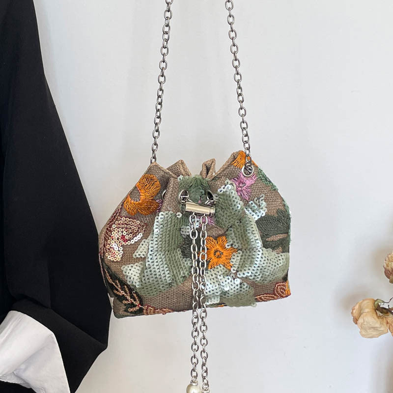 WoStylish Pailletten Zugverschluss Clutch Tasche Brehn