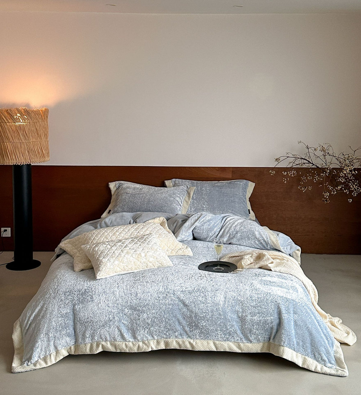 Flauschiges Samtvelours-Bettbezug-Set mit soften Plüschfasern und Hotelverschluss Brehn
