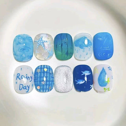 Künstlerische Press-On Nageldesigns Brehn