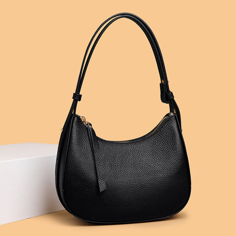 Stylische genarbte Leder-Hobo-Tasche Brehn
