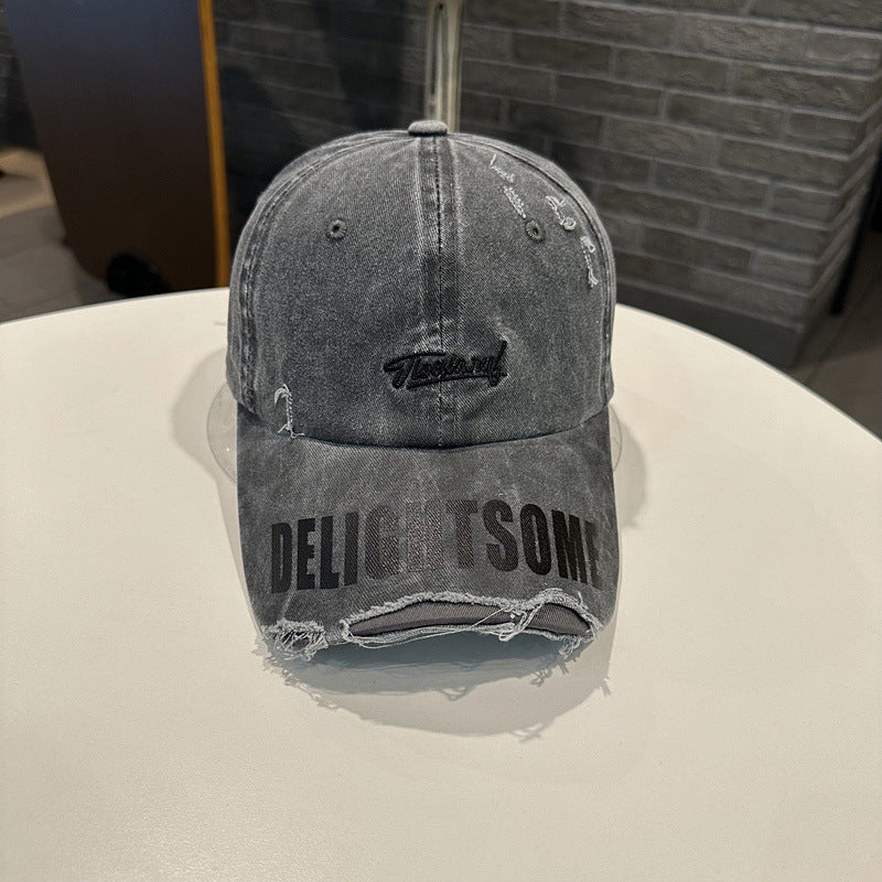 Verblassene Denim Graphic Baseballmütze