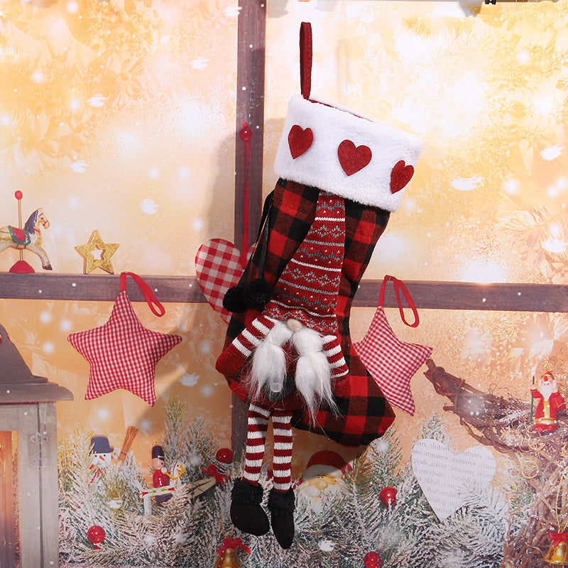 Niedlicher Weihnachtsstrumpf mit Gnome-Motiv Brehn