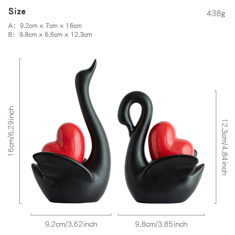 Elegante und romantische Schwäne Dekorationsfigur Brehn