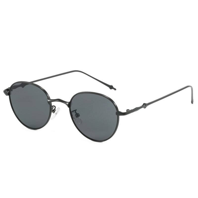 Damen elegante runde Sonnenbrille mit modischem Metallrahmen Brehn