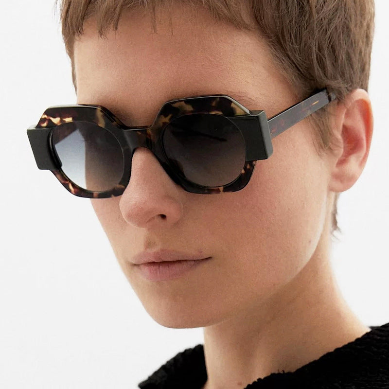 Damen trendige Sonnenbrille im hexagonalen Design Brehn