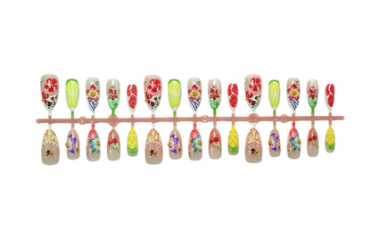 Kunstnagelset mit tropischen Fruchtmotiven Brehn