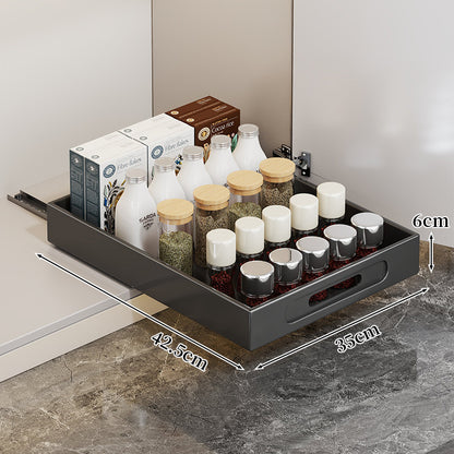 Ausziehbarer Schrank-Schubladenorganizer mit Ausschnittgriff und flachem Design