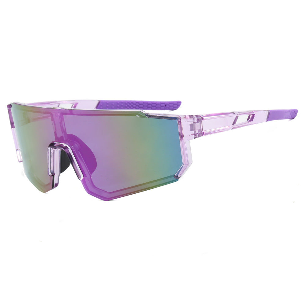 Damen sportliche Sonnenbrille im futuristischen Design mit breitem Sichtfeld Brehn