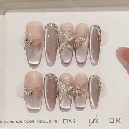 Elegantes dekoratives Press-On-Nagels Set Brehn