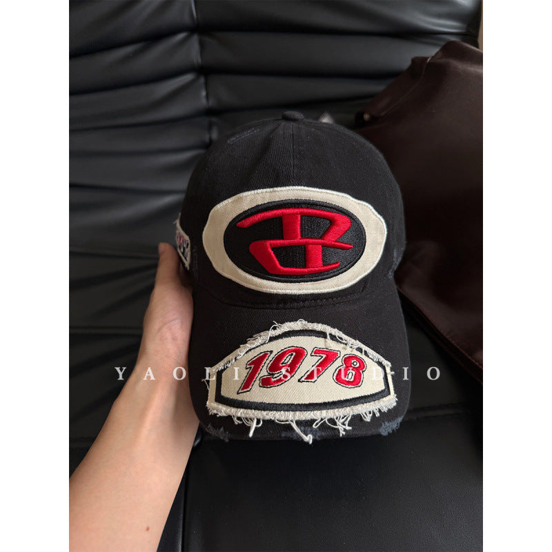 Herren Zerschlissene Grafik Logo Baseballmütze Brehn