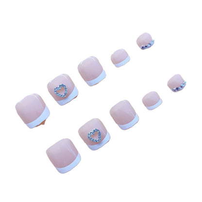 Fußnagelkunstset mit eleganten Glitzer- und Herzverzierungen Brehn