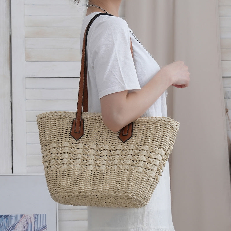 Handgefertigte Einkaufs- und Strandtasche Aus Naturmaterialien Brehn