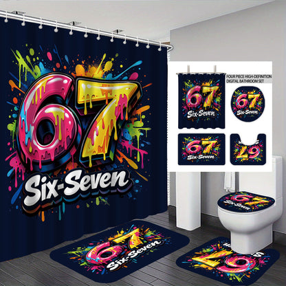Digital Art-Themen Vier-Teiliges Badezimmer-Set Brehn