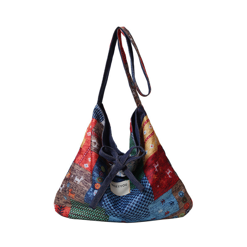 Künstlerische Patchwork Sling Bag Brehn