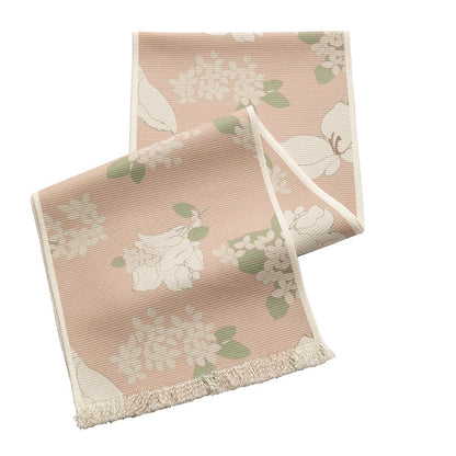 Gewebter Tischläufer mit floralem Jacquardmuster und Fransensaum Brehn