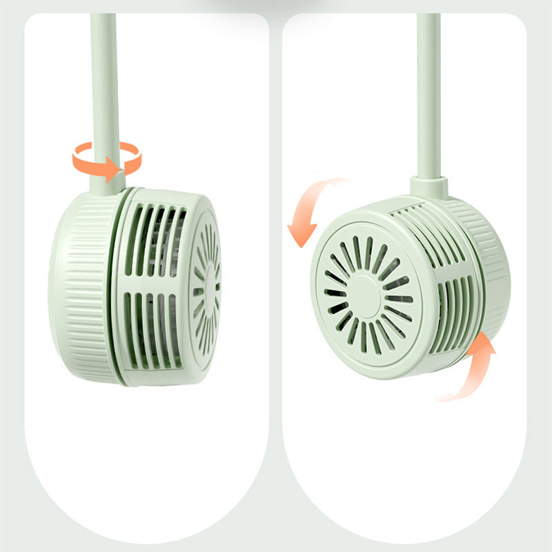 Kühlende kabellose Dual-Head wiederaufladbarer Nackenventilator mit flexiblem Schwanenhals und einstellbarem Luftstrom Brehn