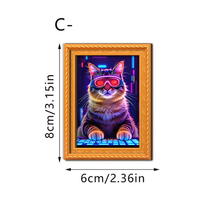 Dekorative Katzenkunst mit futuristischem Design Brehn