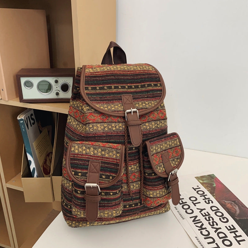Künstlerisch gemusterter Canvas-Rucksack
