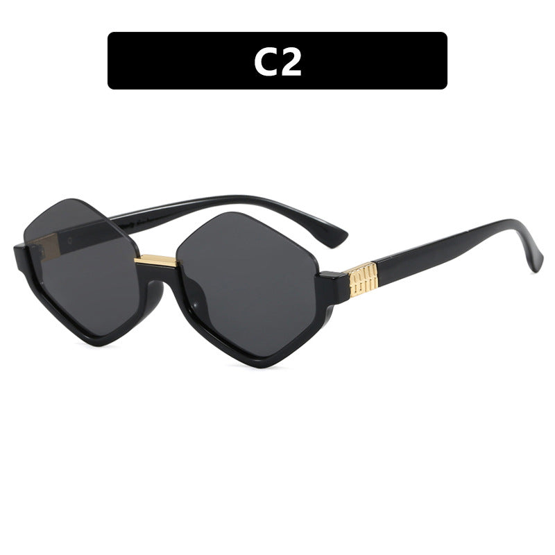 Damen modische Sonnenbrille mit trendy sechseckigem Rahmen und schützenden Gläsern Brehn