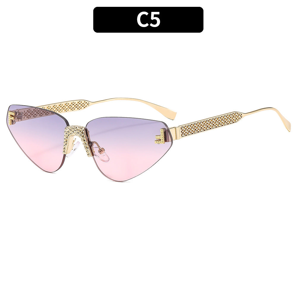 Mode Cat-Eye Sonnenbrille mit dekorativem goldenen Akzent