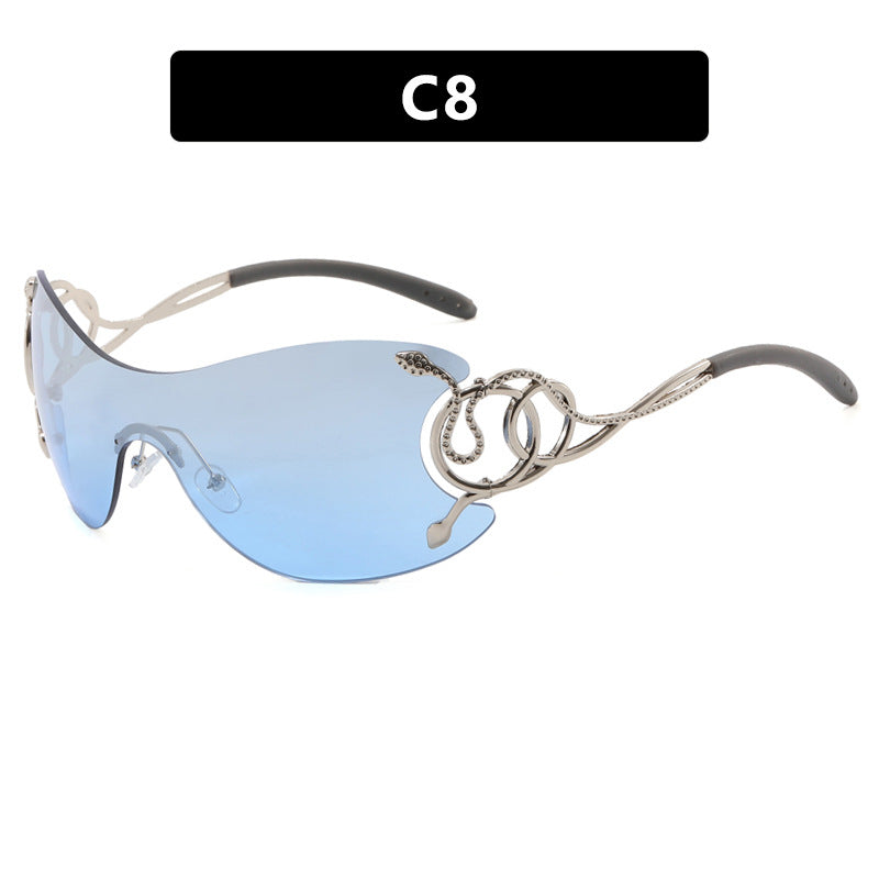 Damen futuristische Sonnenbrille mit verspieltem Design Brehn