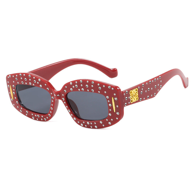 Damen modische Sonnenbrille mit glamourösem Strassbesatz Brehn