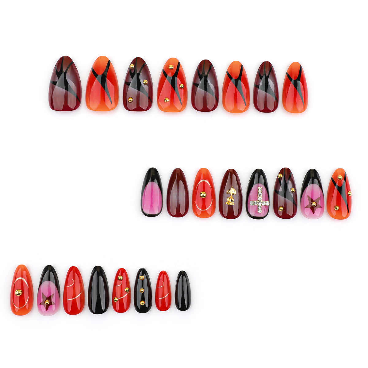 Kunstvolle Stiletto-Nägel mit kreativen Designs Brehn