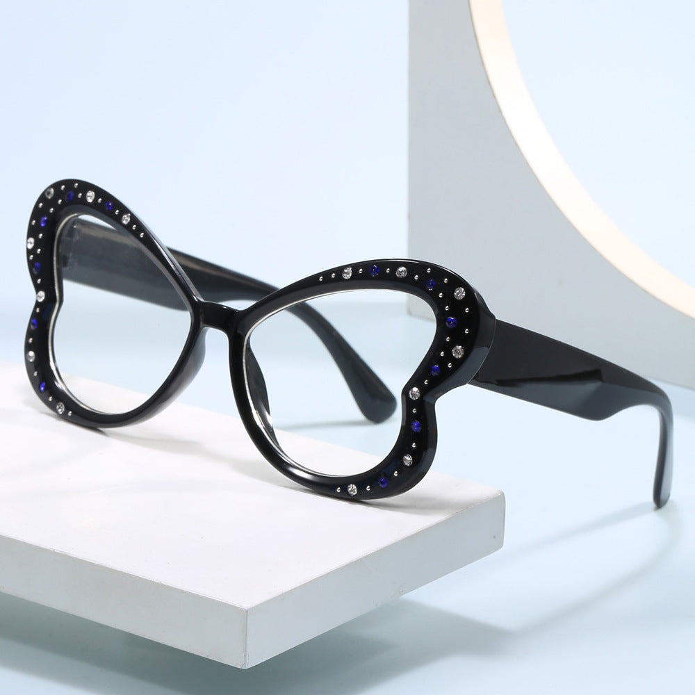 Damen verspielte Herz-Sonnenbrille mit Glitzerakzenten Brehn