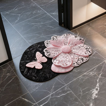 Luxuriöse Blumenmuster-Badematte