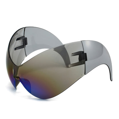 Oversized futuristische Schild Sonnenbrille Brehn
