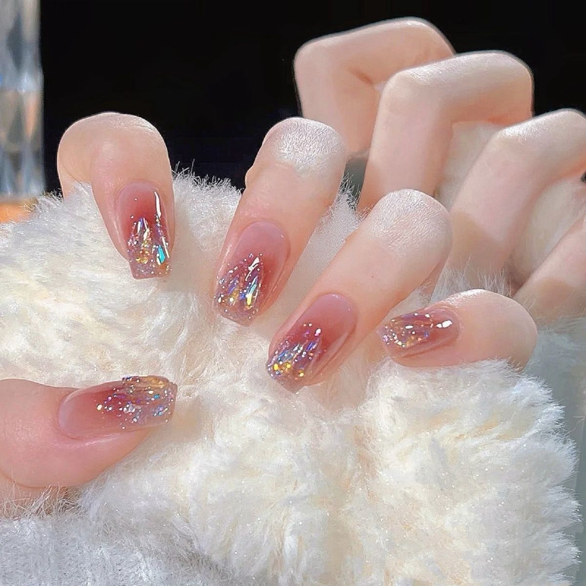 Glitzer Ombre Nagelset Brehn