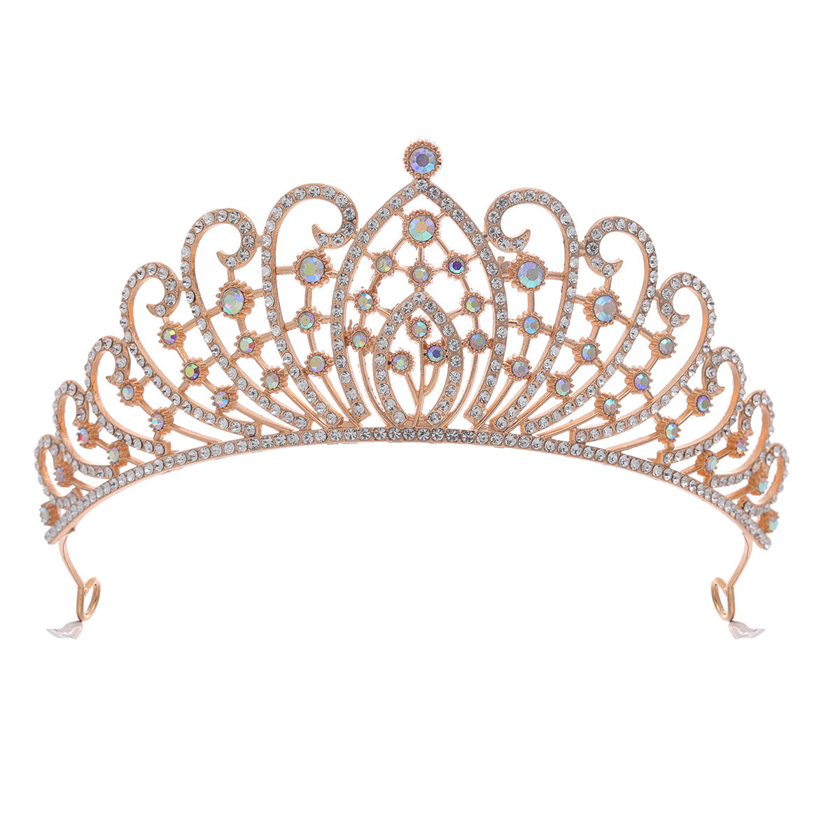 Damen Elegante Strass-Tiara mit floralen Details Brehn