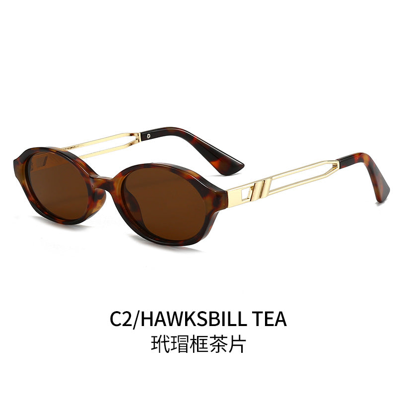 Damen Elegante Sonnenbrille im luxuriösen Schildpattdesign mit goldenen Metallakzenten Brehn