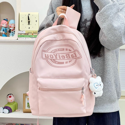 Trendige lässige Rucksack mit Plüsch-Schlüsselanhänger Brehn
