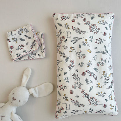 Babybettwäsche-Set aus Baumwoll-Musselin mit floralem & Tier-Print