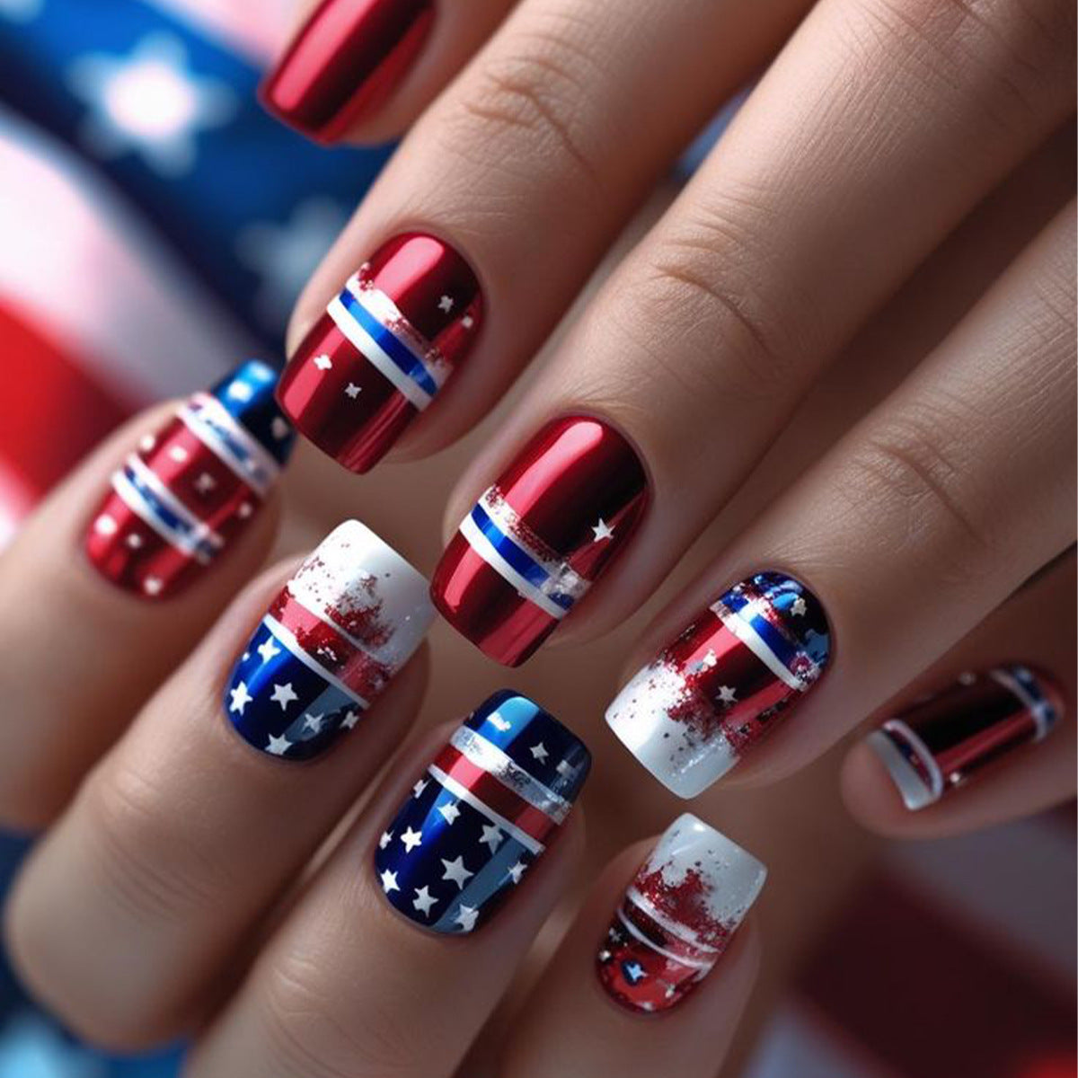 Patriotische Nagelkunst Designs Brehn
