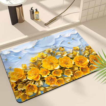 Floral Print Teppich Brehn