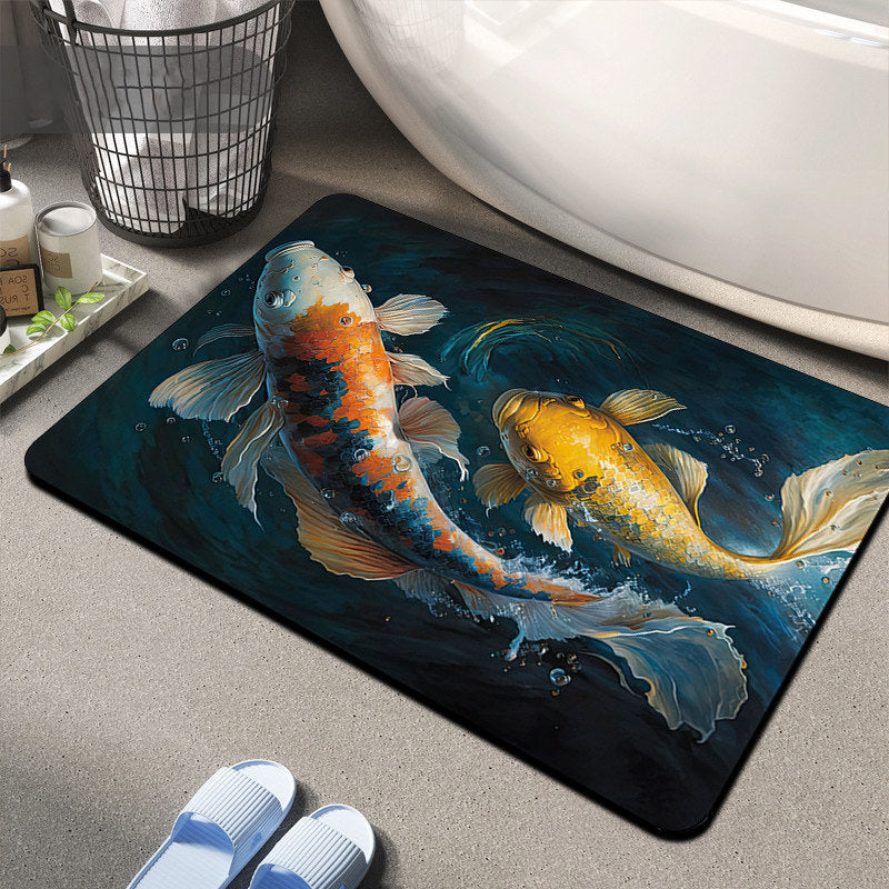 Floral Design Memory Foam Badteppich Brehn