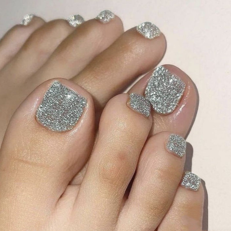 Glitzernde Press-On Zehennägel Brehn