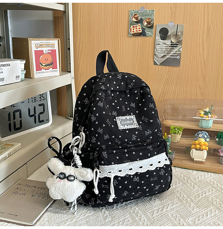 Süßer floraler Print Mini-Schulrucksack