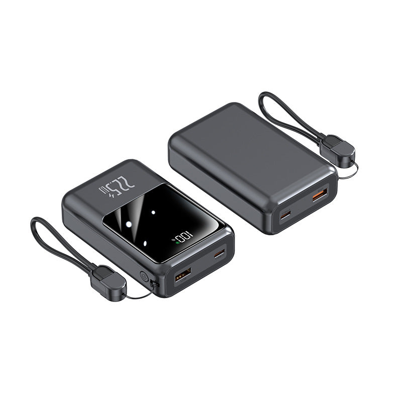 Tragbare Powerbank mit Multifunktionalem Ladekabel und Digitaler Anzeige Brehn