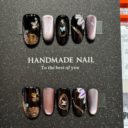 Künstlerisches handgemachtes Press-On-Nageldesign-Set