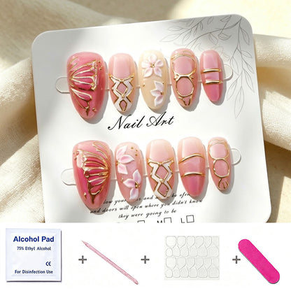Dekoratives Floral Eleganz Press-On Nail Set