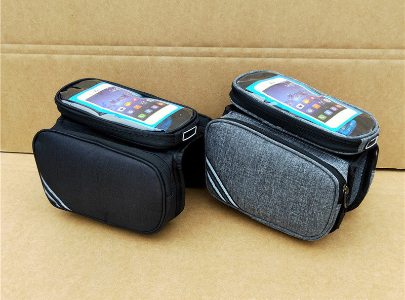 wasserdichte Fahrradlenkertasche mit Touchscreen-Oberseite und großzügigem Doppel-Compartiment und reflektierenden Akzenten Brehn