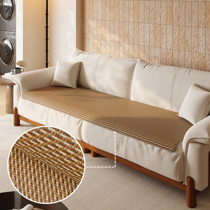 Sofa Seat Woven Breathable Summer Cooling Rattan-Style Protector