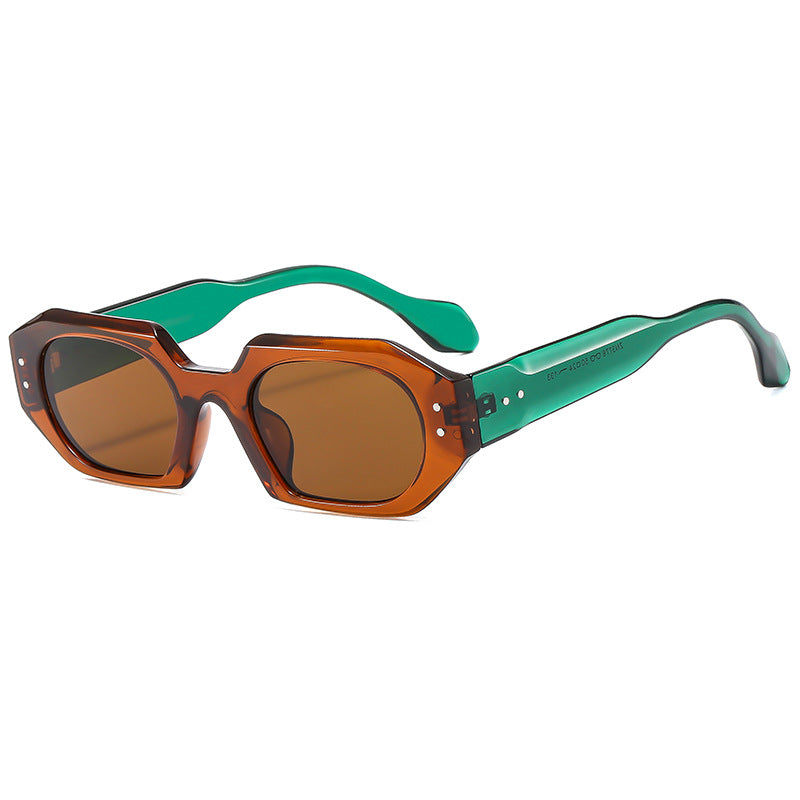 Damen modische Sonnenbrille im markanten, achtseitigen Design Brehn