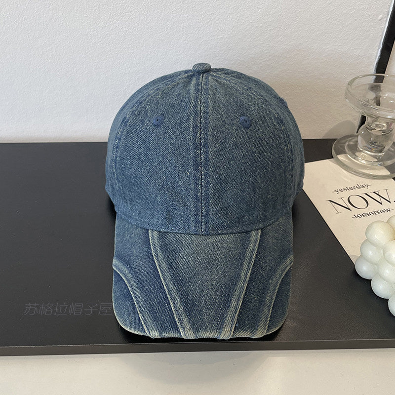 Frauen Vintage Zerrissene Denim Baseballmütze Brehn