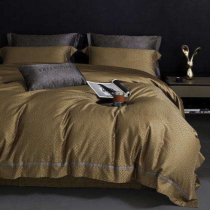Luxuriöses Satin-Bettwäsche-Set mit Jacquard-Blumenmuster und verdecktem Reißverschluss