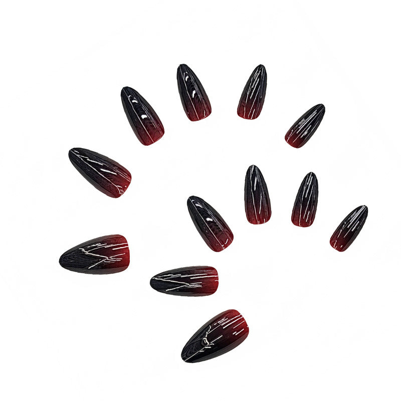 Ombre Glänzende Stiletto Press-On Nägel Brehn