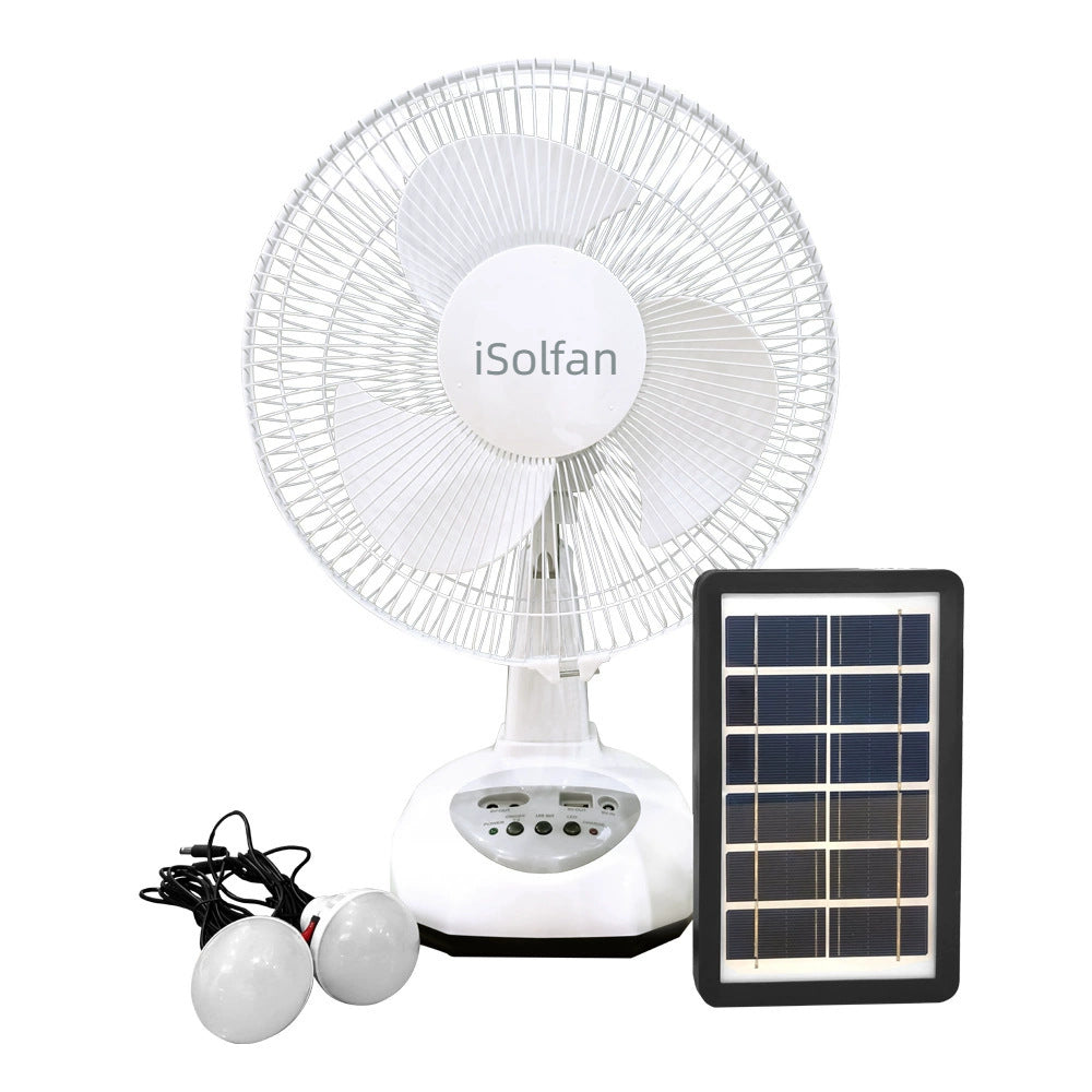 Damen tragbarer Solarbetriebener Ventilator mit integrierter LED-Beleuchtung Brehn